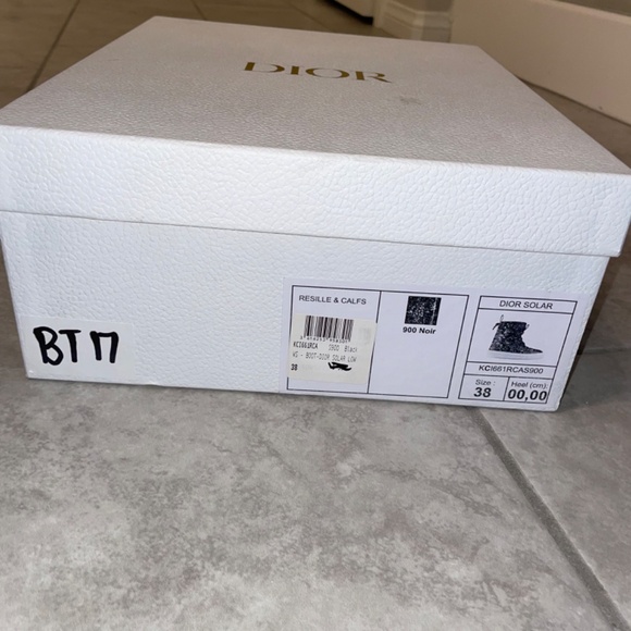 CHRISTIAN DIOR Black Leather/Mesh Resille Dior Solar Flat Boot Size 38/8 - Picture 6 of 15